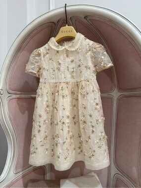 Gucci | Dresses | Gucci Mini Me Girls Blue Gold Tulle Sequin Dress |  Poshmark